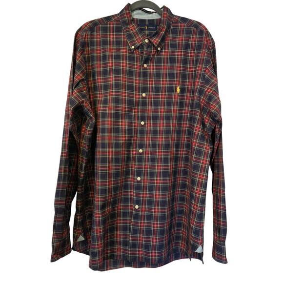 Ralph Lauren Shirt Men’s Multicolor Plaid Yellow Pony Long Sleeve Button Down XL - Picture 2 of 12